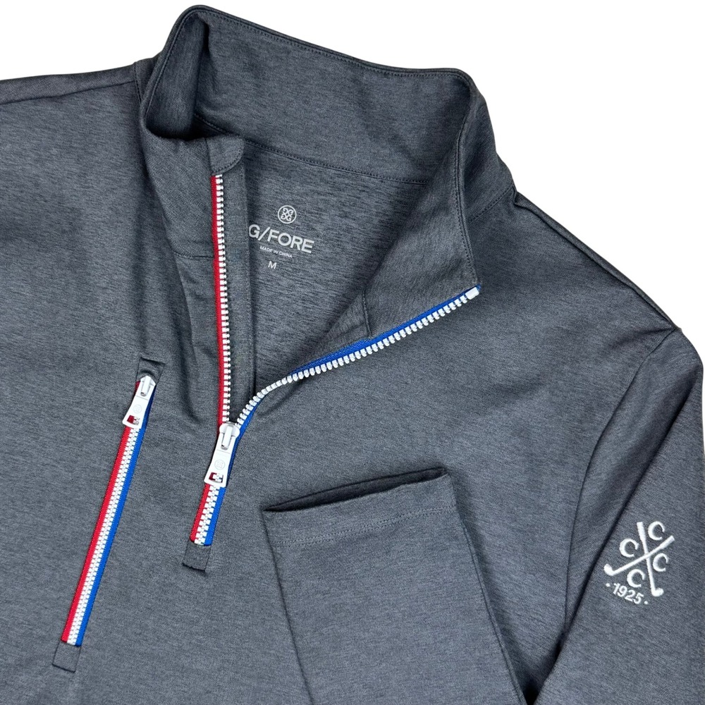 G/FORE Daytona Tech Interlock Pullover Men's M Gray Golf 1/4 Zip CCC 1925 Logo